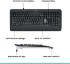 Logitech MK540 Wireless Keyboard and Mouse Combo