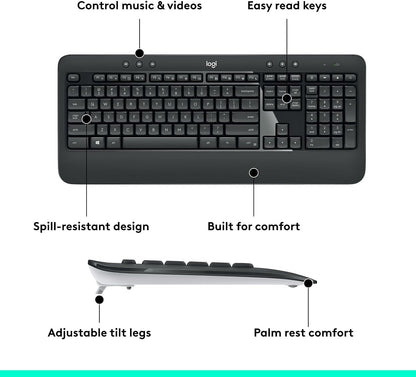 Logitech MK540 Wireless Keyboard and Mouse Combo