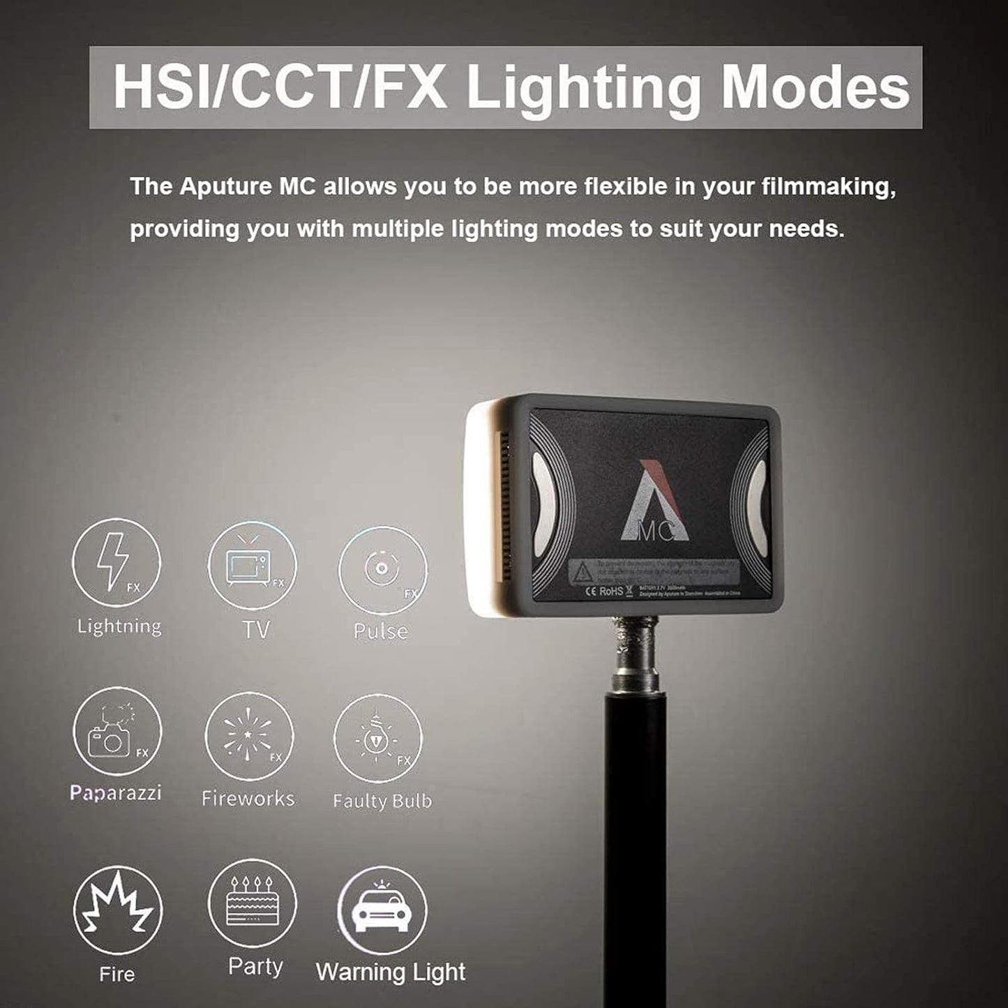Aputure Amaran MC RGBWW Mini On-Camera Video Light