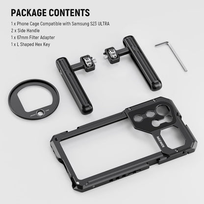 Neewer S23 Ultra Cage Video Rig Dual Handles 67mm