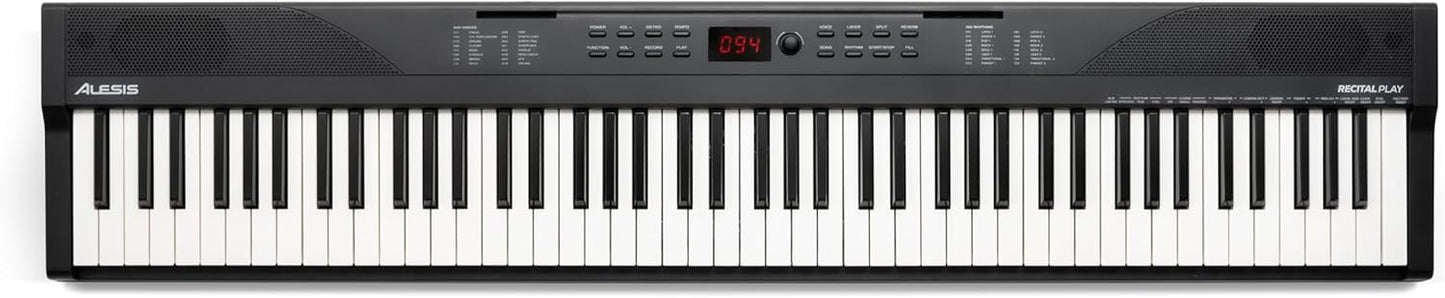 Alesis RECITAL PLAY 88-Key Digital Piano Keyboard Bundle