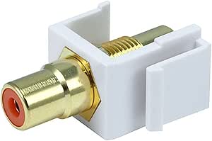 Monoprice 106547 Keystone Jack Modular RCA White — main product image