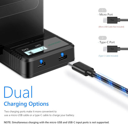 Neewer 10100251 Dual USB Charger for Sony NP-F Batteries
