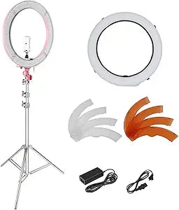 Neewer 90092387 18-inch Dimmable LED Ring Light Kit (Pink)