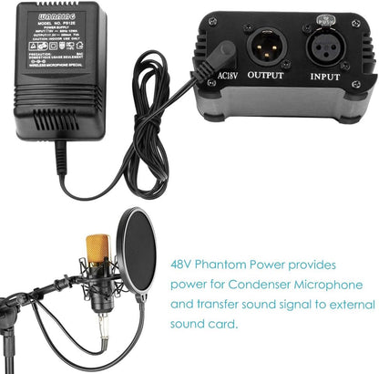 Neewer 90088102 48V Phantom Power Supply with XLR Cable (2 Pack)