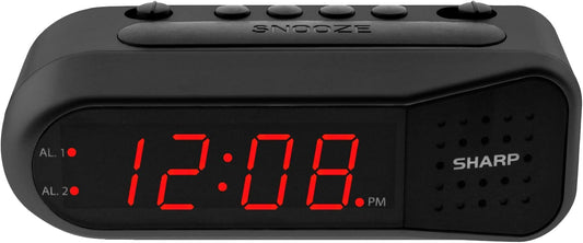 Sharp Digital Alarm Clock - Red LED Display
