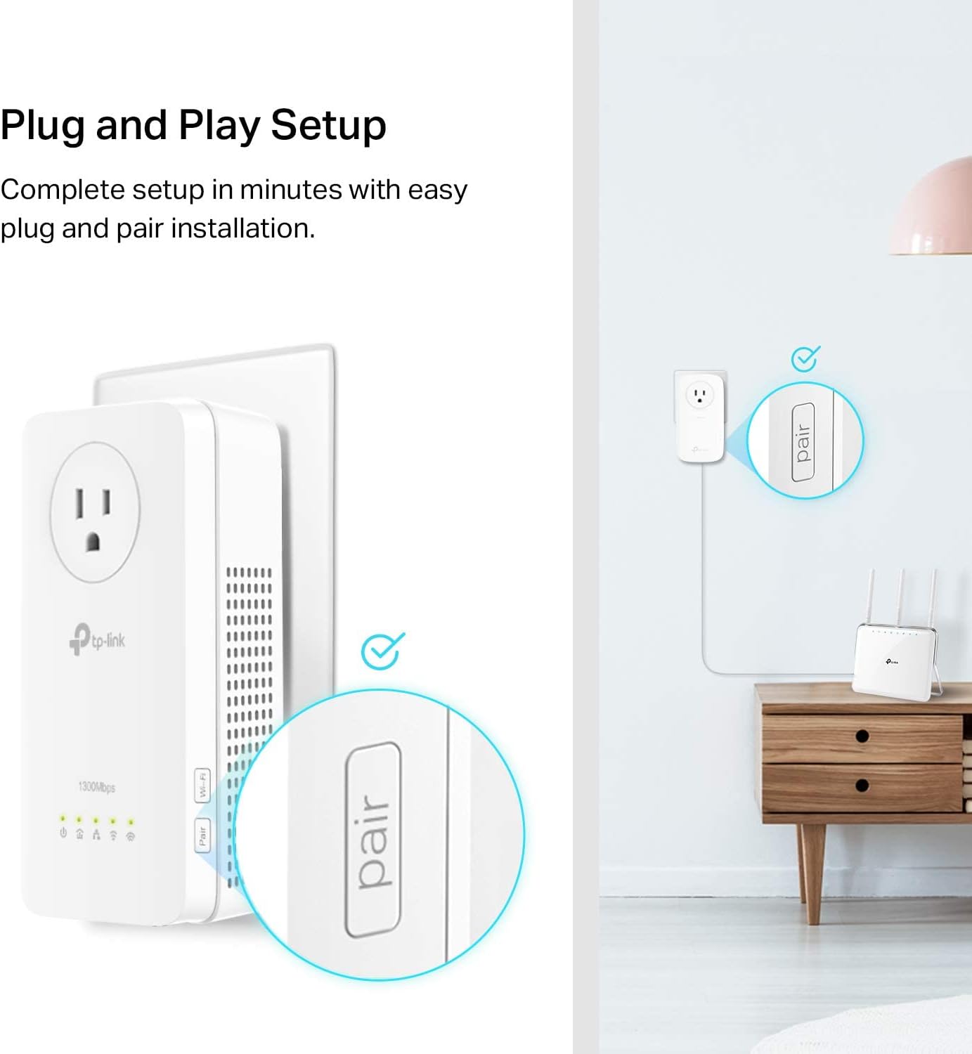 TP-Link TL-WPA8631P Kit AV1300 Powerline WiFi Renewed