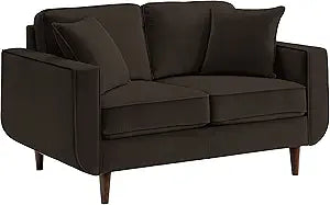 Lexicon Mapleton Living Room Loveseat, Chocolate Velvet