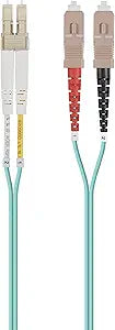 Monoprice 138416 OM4 Fiber Optic Cable LC/UPC-SC/UPC 1M