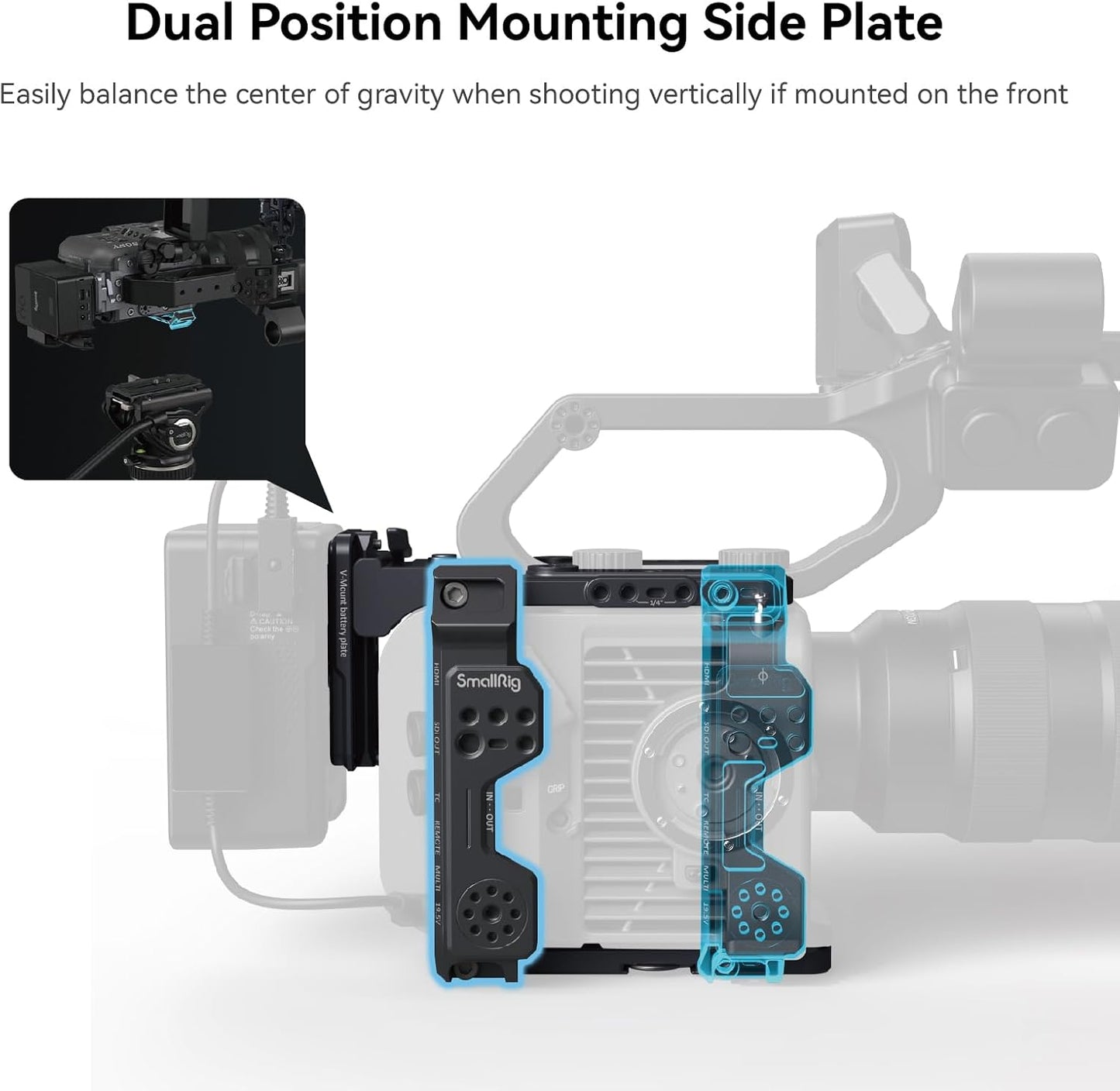 SmallRig 4124-CF FX6 Camera Cage Kit V-Mount Battery Plate