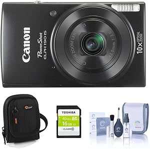 Canon PowerShot ELPH 190 IS 20MP Digital Camera Bundle
