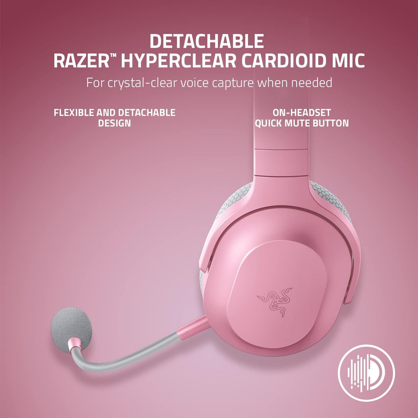 Razer Barracuda X Wireless Gaming Headset Quartz Pink Renewed