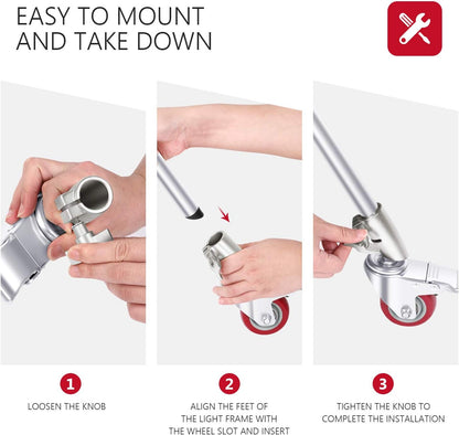 Neewer 10097054 Caster Wheels for Photography C Stand