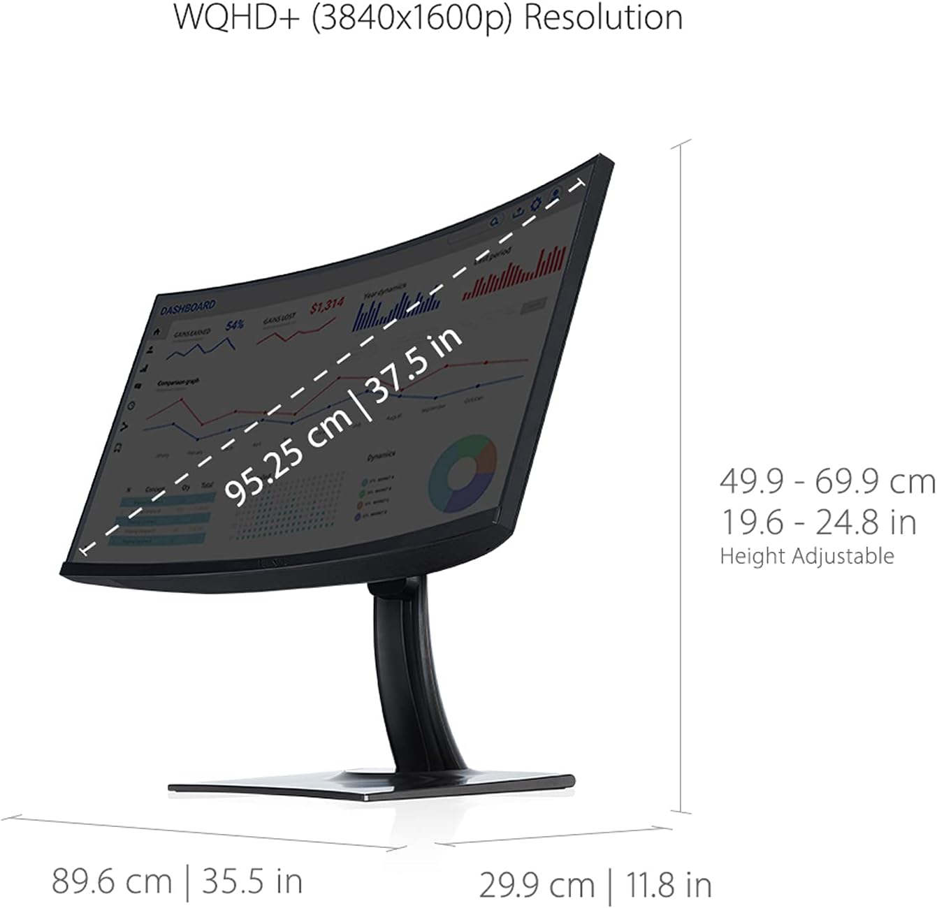 ViewSonic VP3881A 38-Inch Curved Monitor WQHD+ USB-C