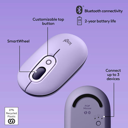 Logitech 910-006624 POP Wireless Mouse - Cosmos