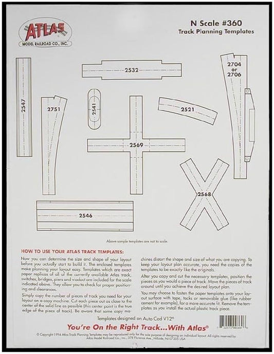 Atlas PS-2 4427 N Scale Track Planning Template