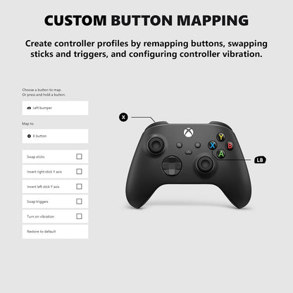 Microsoft QAT-00001 Xbox Core Carbon Black Wireless Controller