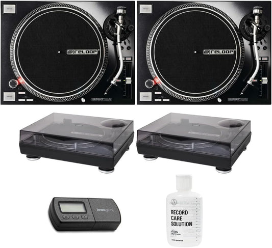 Reloop RP-7000 MK2 Turntable Pair Dust Cover Bundle