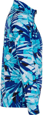 Spyder Surface Zip T-Neck Girl's Top Bahama Blue