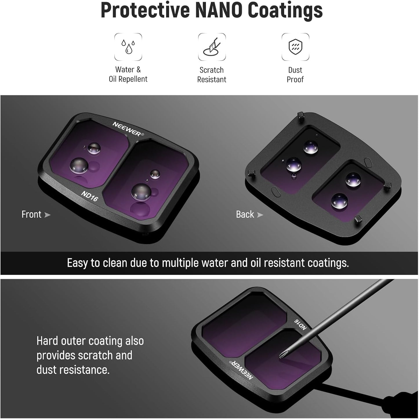 Neewer FL-A25: ND CPL UV Filter Set for DJI Air 3 (6 Pack)