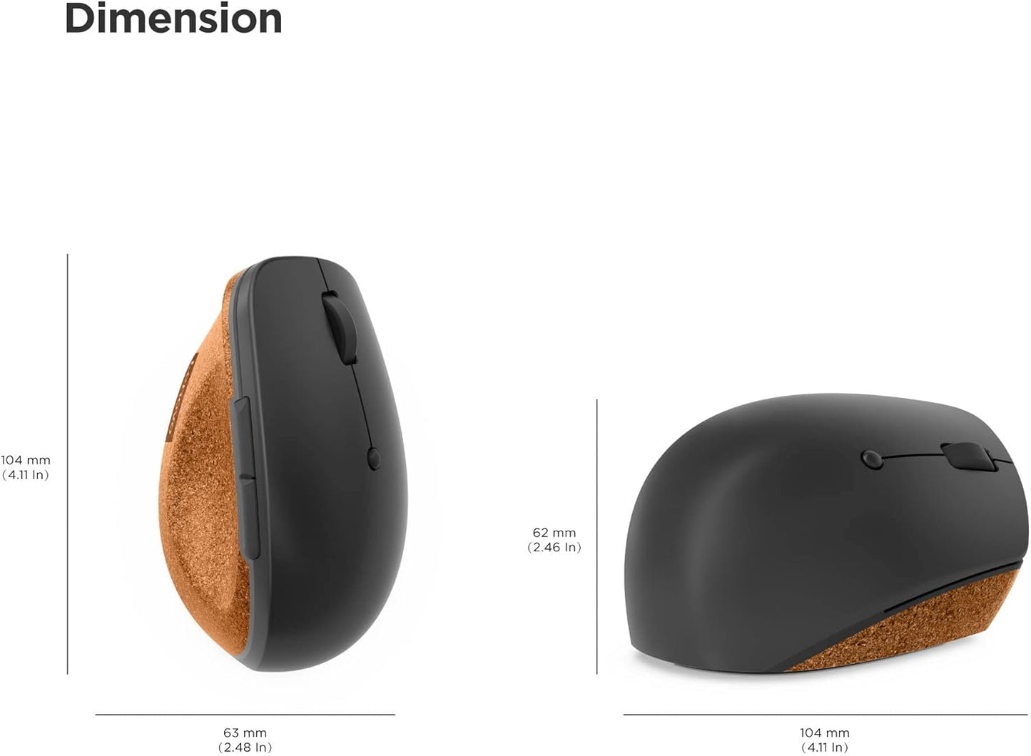 Lenovo GY51C33980 Go Wireless Ergonomic Mouse - Grey