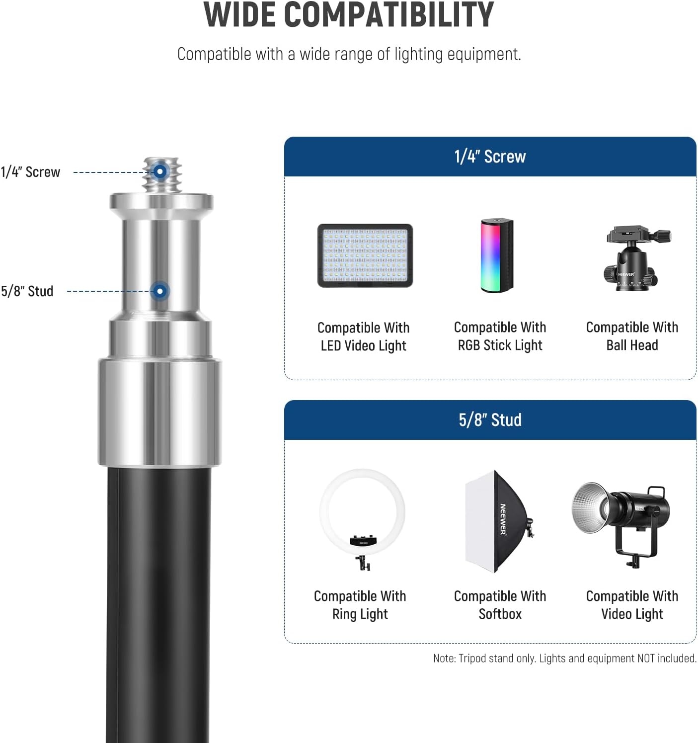 Neewer 10103814 Light Stand - 71"/180cm, Portable, Reversible