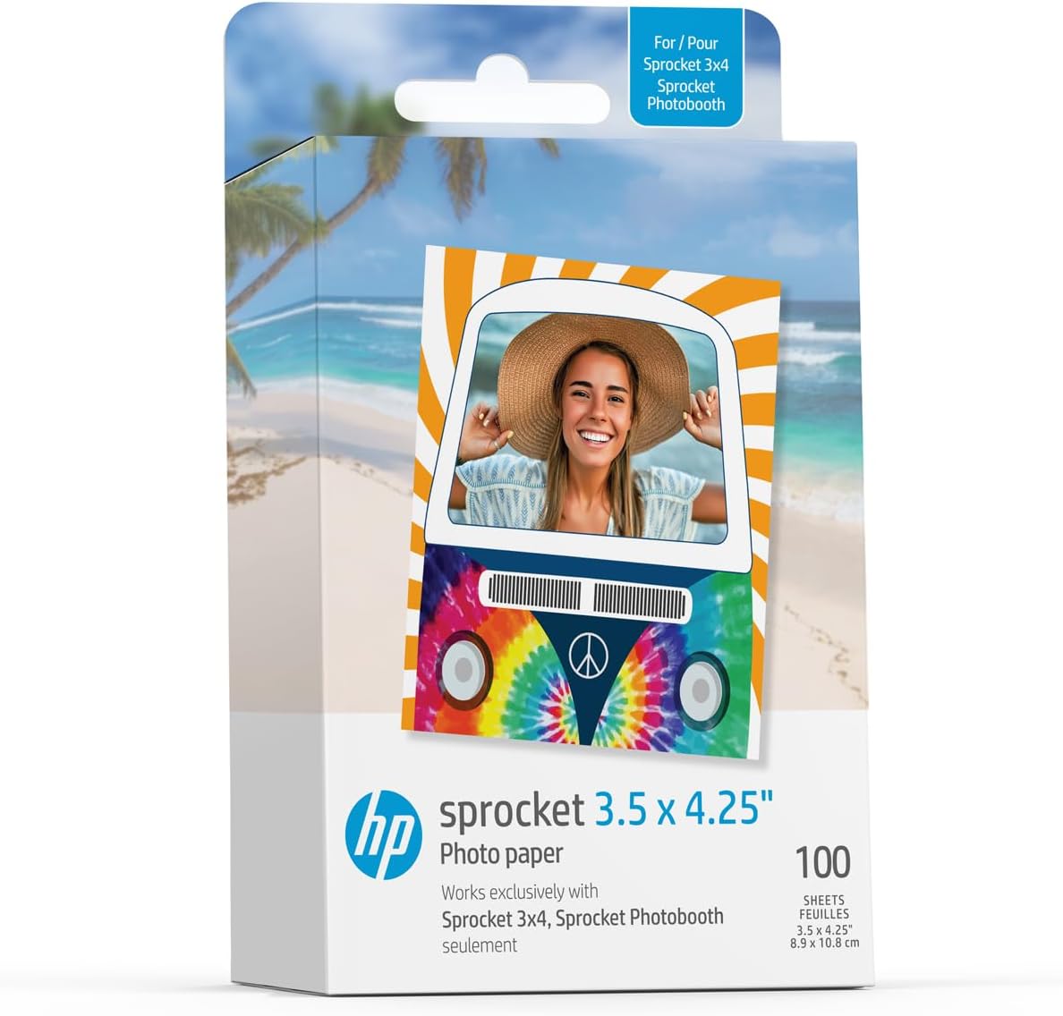 HP HPIZ3X4100 Sprocket 3.5x4.25" Sticky Photo Paper
