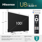 Hisense 100U8K 100-Inch Mini-LED ULED 4K Google TV