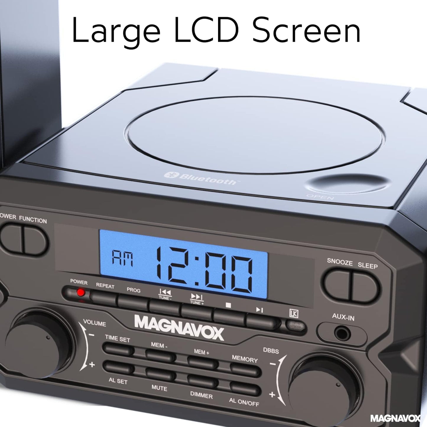 Magnavox MM435M-BK Compact CD Shelf System with Bluetooth
