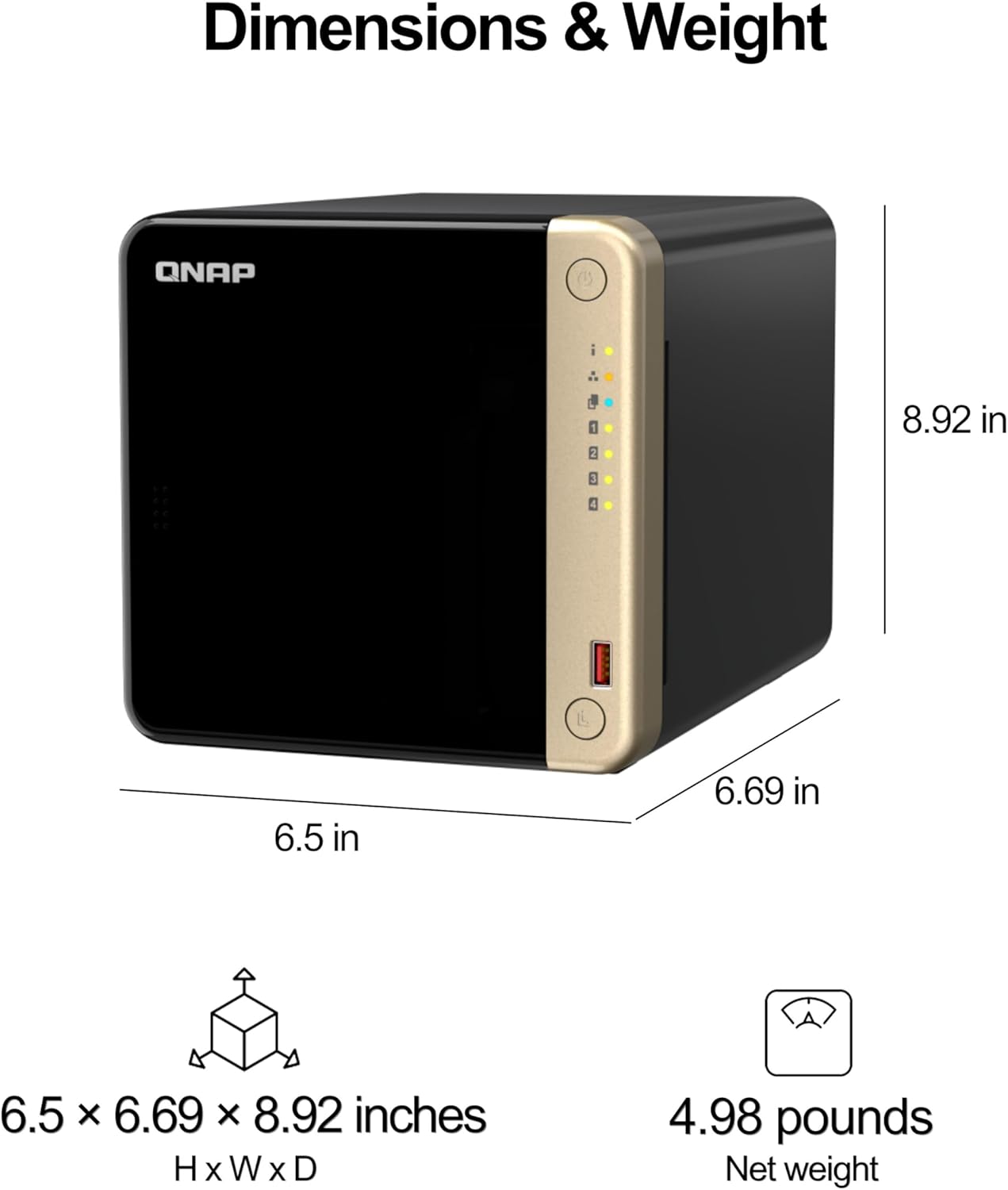 QNAP TS-464-8G 12TB NAS Preconfigured RAID 5 WD Red Plus