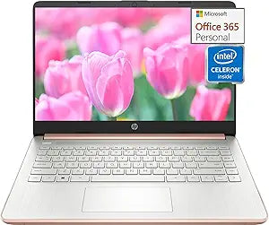 HP Laptop 14" Intel Celeron 16GB RAM 192GB Storage Rose Gold