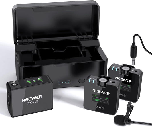 Neewer 21000042 Wireless Lavalier Microphones - Charging Case, 2 Pack