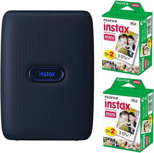 Fujifilm Mini Link Space Blue Smartphone Printer Bundle