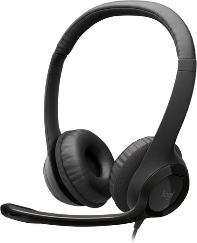Logitech 981-000014 Wired Headset: Noise-Canceling Mic for PC