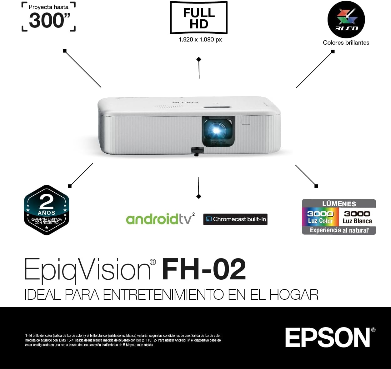 Epson V11HA85020 EpiqVision Flex Smart Portable Projector