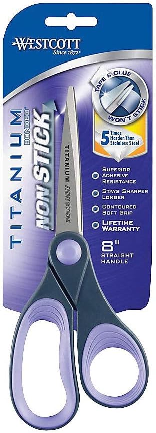 Westcott 14910 Titanium Bonded Non Stick Scissors 8-Inch