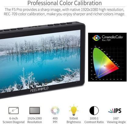 FEELWORLD F5 Pro V4 6" 4K HDMI Touch Camera Monitor