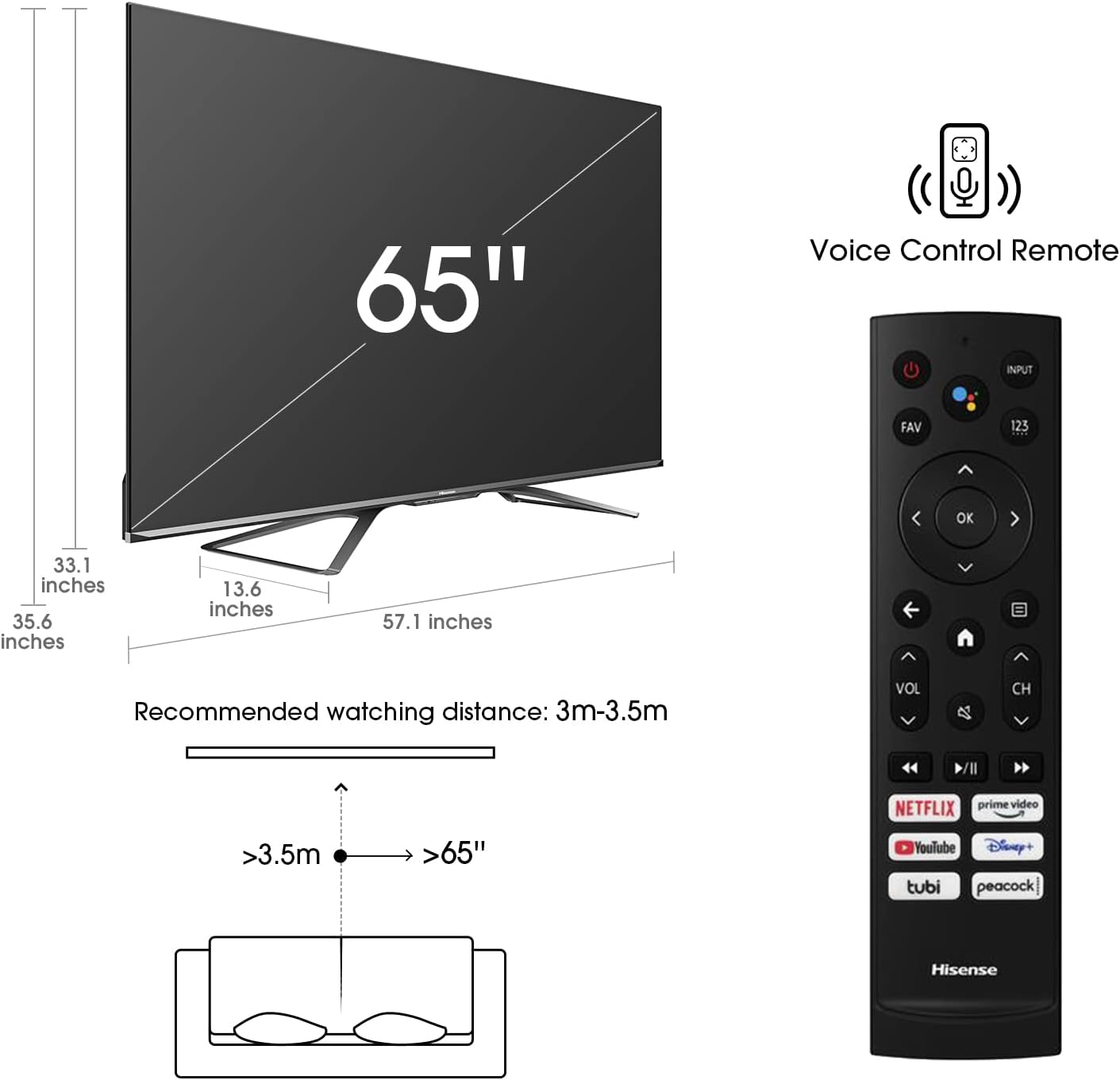 Hisense 65U8G 65-Inch ULED 4K Android Smart TV