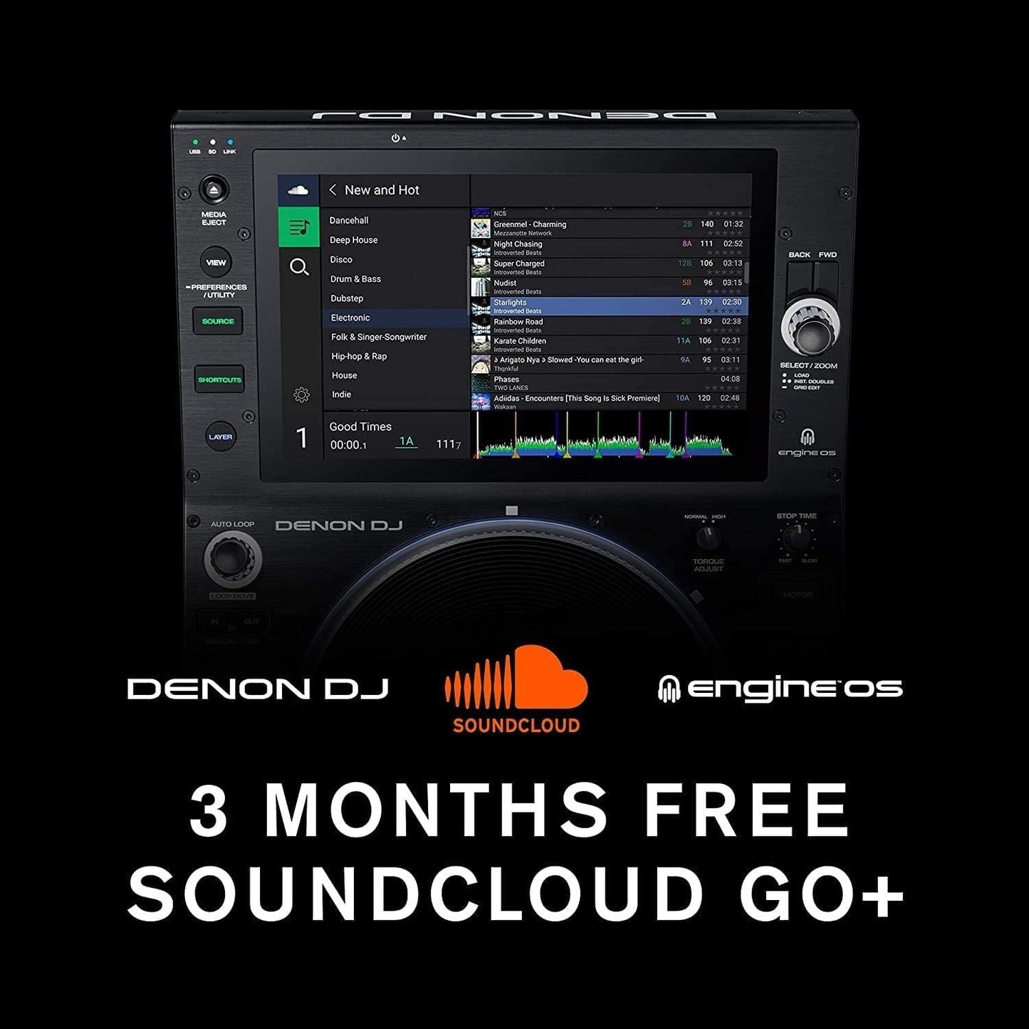 Denon DJ SC6000MPRIME Standalone Media Player Motorized Platter