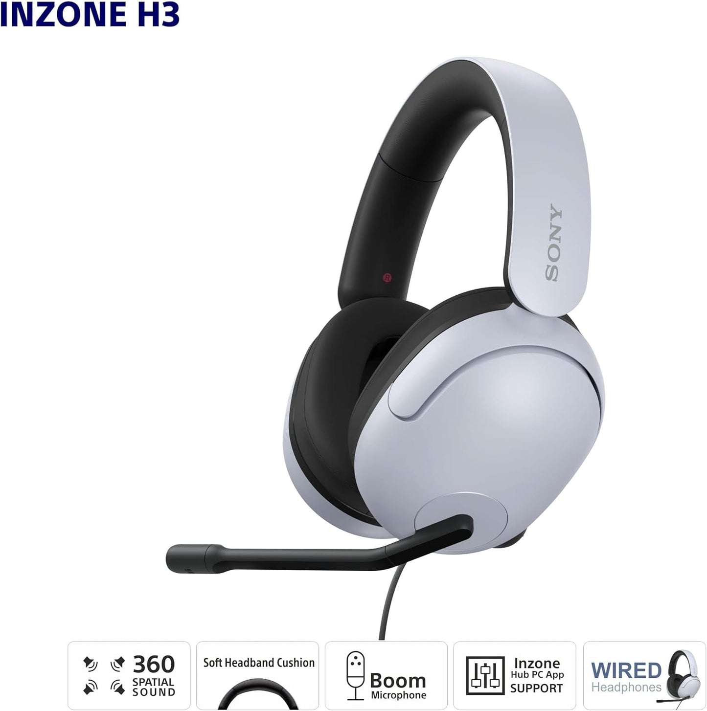 Sony H3 Gaming Headset Wired Mic INZONE PS5 PC White