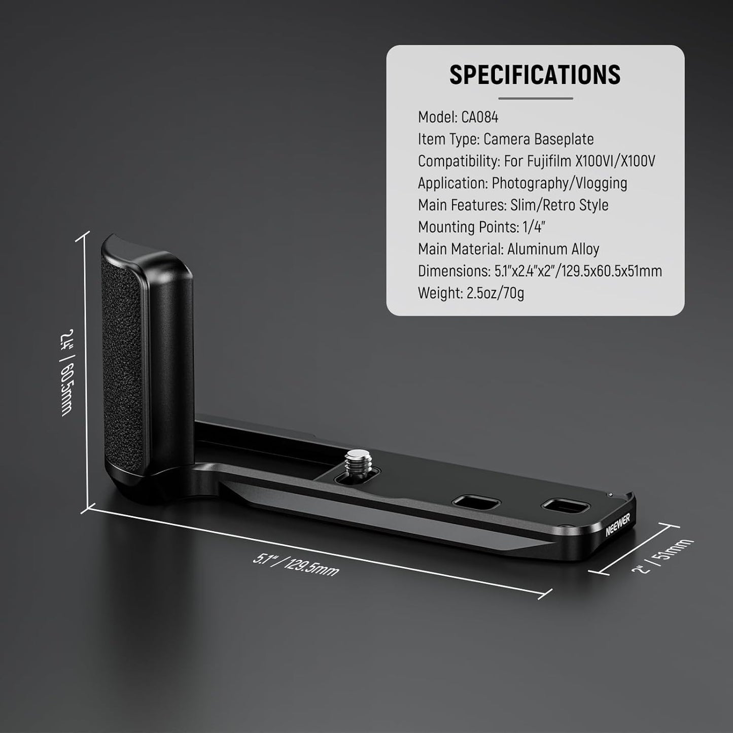 Neewer CA084 Fujifilm X100VI/V L Bracket with Handgrip