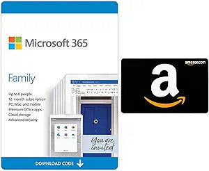 Microsoft Microsoft 365 Family 12-Month + $40 Amazon Gift Card