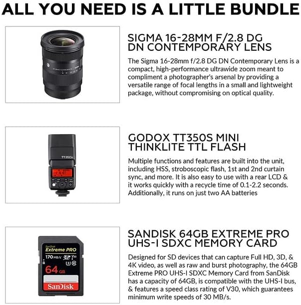 Sigma 16-28mm f/2.8 DG DN Sony E-Mount Lens Bundle