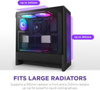 NZXT CC-H52FB-R1 H5 Flow RGB Compact ATX Mid-Tower PC Gaming Case - Black