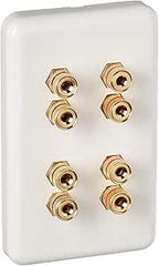 Monoprice 103642 4-Speaker Banana Binding Post Wall Plate