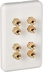 Monoprice 103642 4-Speaker Banana Binding Post Wall Plate