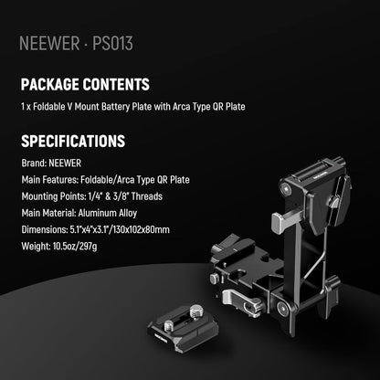 Neewer PS014 Foldable V Mount Battery Plate Arca Base