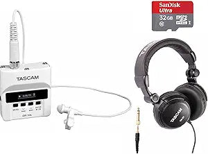 Tascam DR-10L White Digital Recorder Lav Mic System