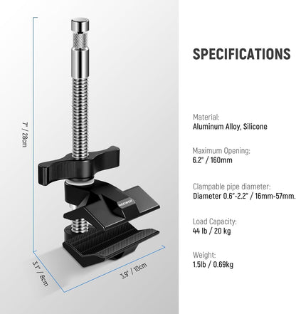 Neewer 10103092 6" End Jaw Grip Clamp with 5/8" Stud