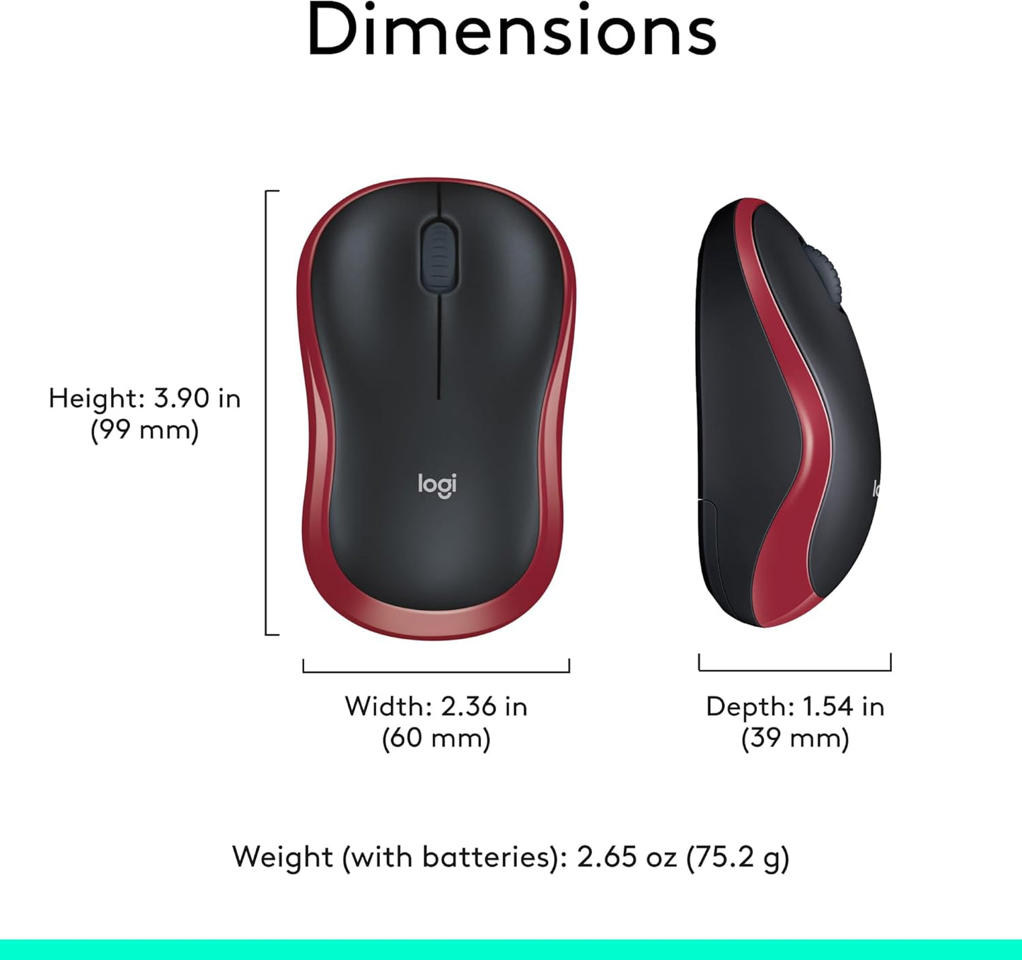 Logitech 910-003635 M185 Red Wireless Mouse